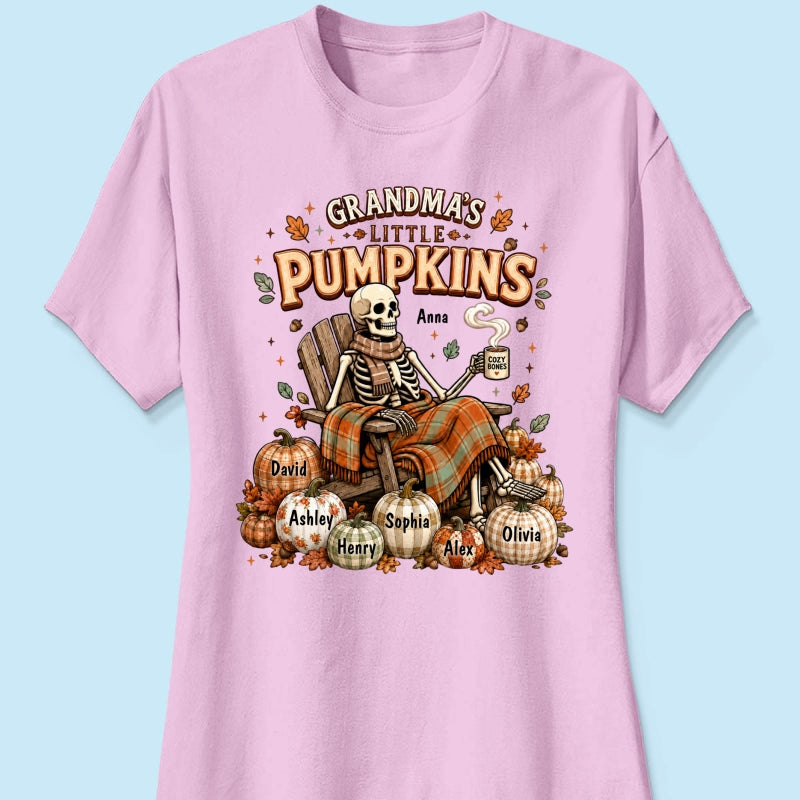Grandma Skeleton Pumpkins Halloween - Personalized Shirt - Halloween Gift, Gift For Grandma