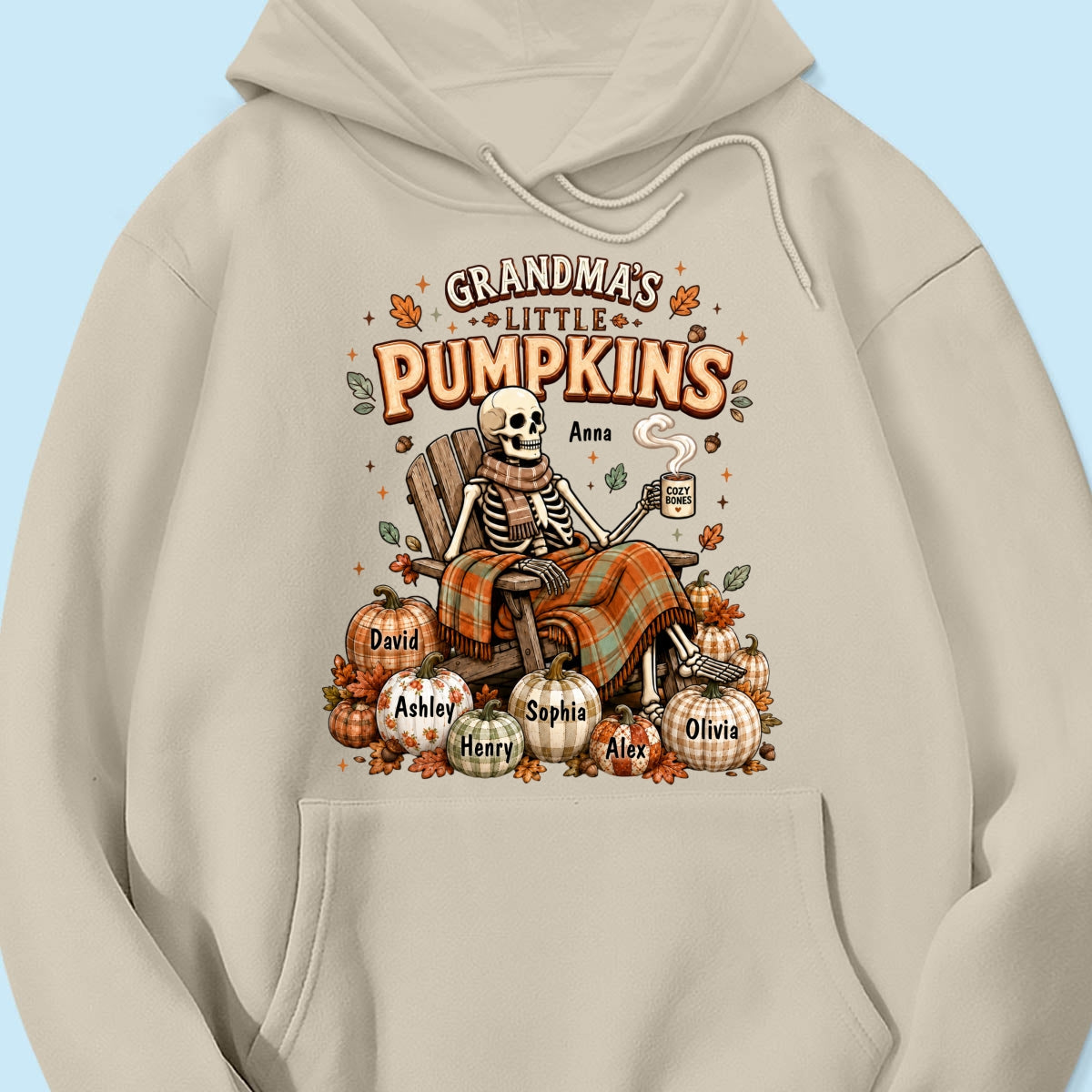 Grandma Skeleton Pumpkins Halloween - Personalized Shirt - Halloween Gift, Gift For Grandma