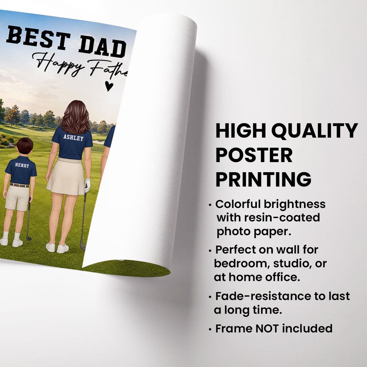 Golf Dad Legend Best Dad By Par - Personalized Poster - Father's Day Gift For Dad, Husband