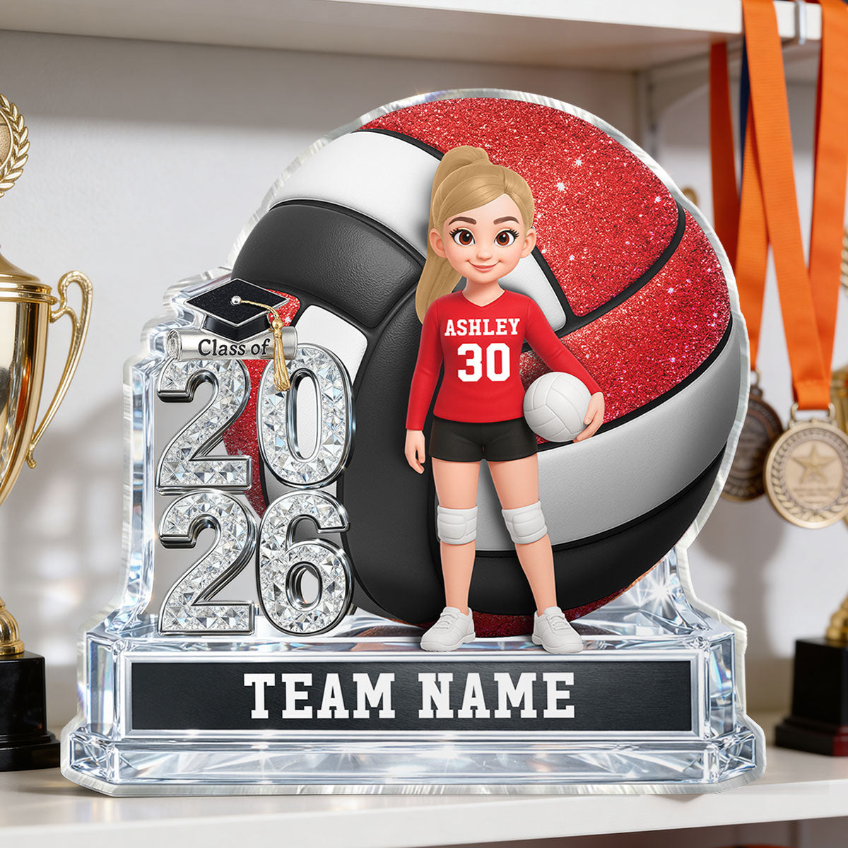 Volleyball Senior Keepsake 2D Flat - Personalized Acrylic Block Plaque - Graduation Gift For Daughter, Son Graduates, Class of 2026
