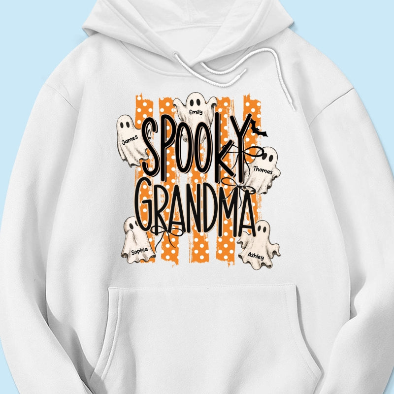Spooky Grandma Striped Halloween Ghosts - Personalized Shirt
