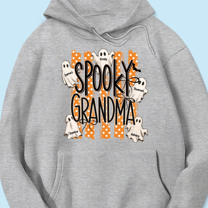 Spooky Grandma Striped Halloween Ghosts - Personalized Shirt
