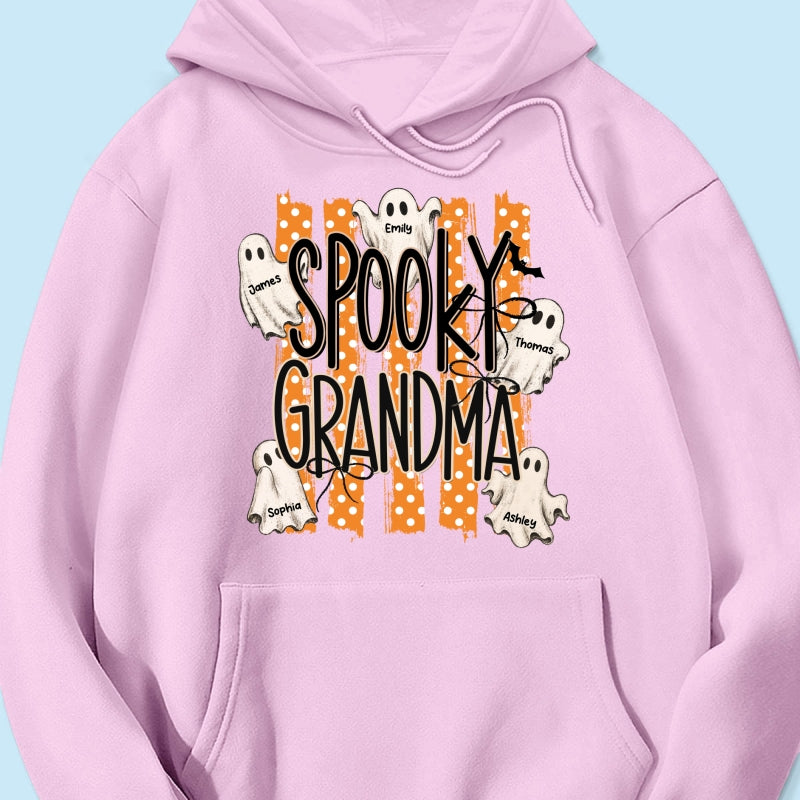 Spooky Grandma Striped Halloween Ghosts - Personalized Shirt