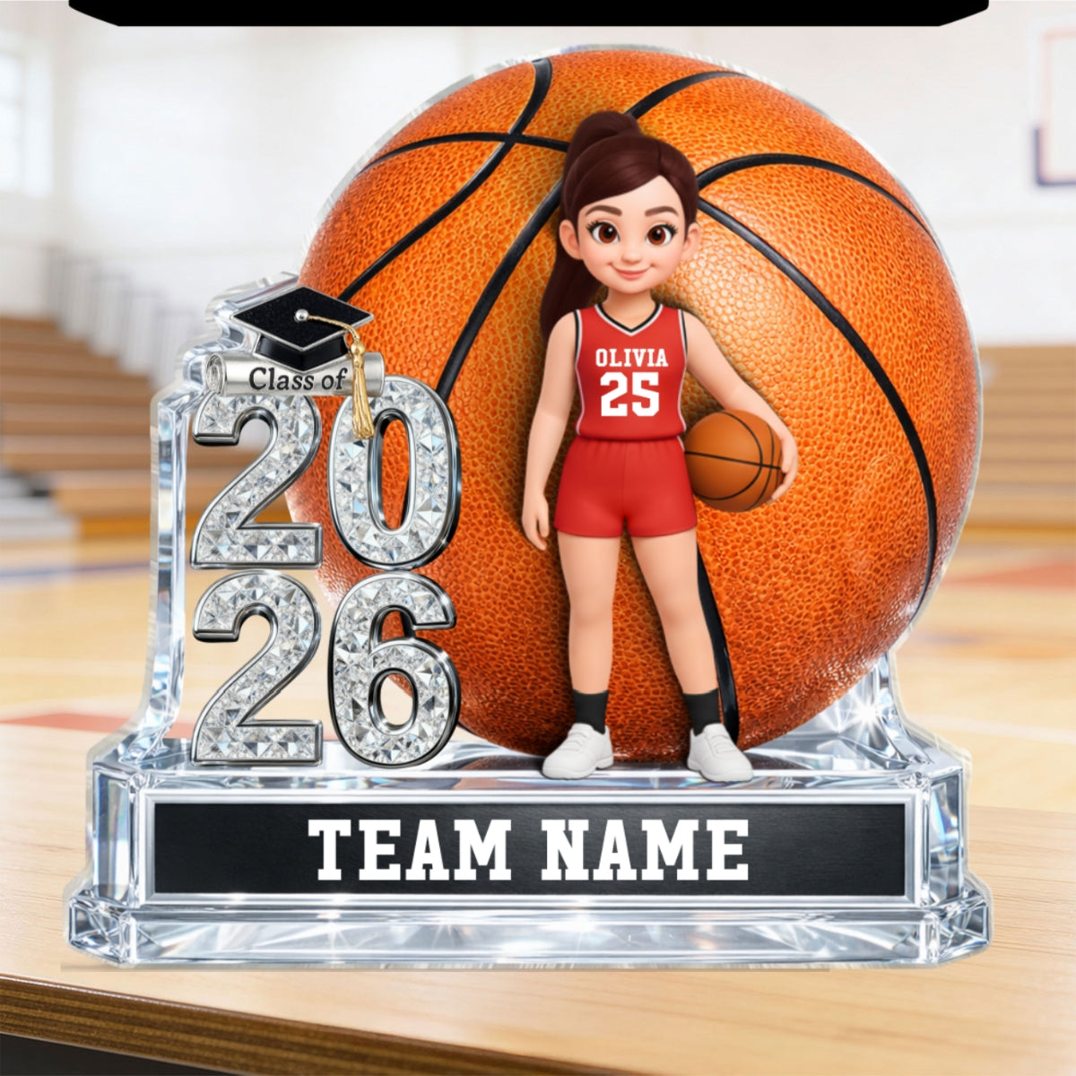 Basketball Senior Keepsake 2D Flat - Personalized Acrylic Block Plaque - Graduation Gift For Son, Daughter, Graduates Class of 2026
