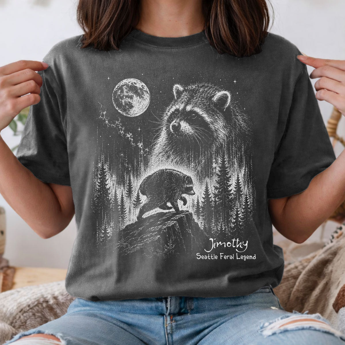 Trending Viral Retro Vintage Jimothy Raccoon Shirt - Trending 2026 Seattle Feral Legend Shirt