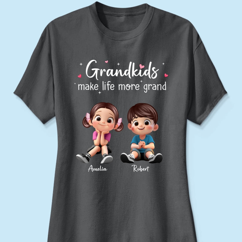 The Greatest Gift You Ever Know Cute Cartoon Kids - Personalized Shirt - Gift For Grandma