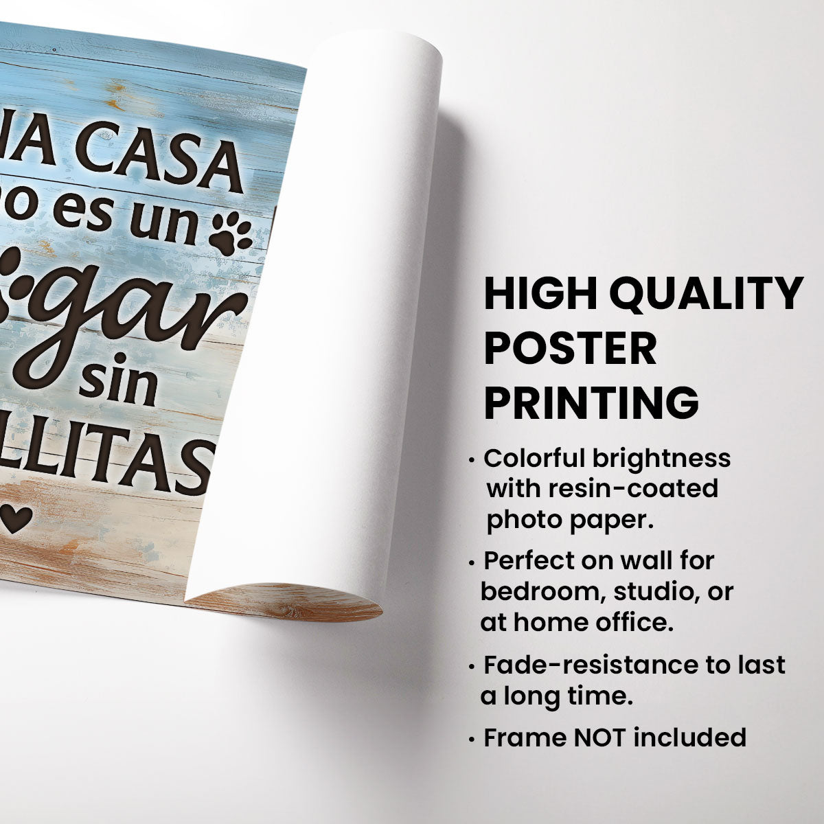 Una Casa No Es Un Hogar Sin Huellitas Pet Name Crossword Puzzle - Personalized Poster - Spanish Version Home Decor For Pet Lovers