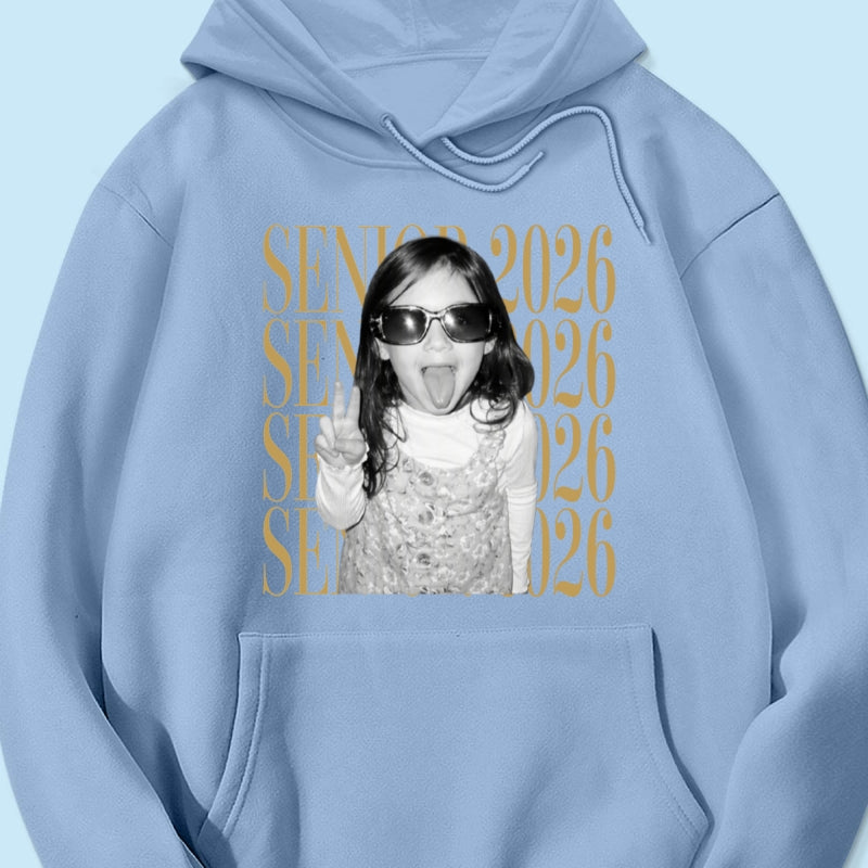 Retro Vintage Photo And Year Senior - Personalized Shirt - Custom Graduate Picture Shirt, Graduation Gift, Family Matching Shirt Graduation Party Celebration