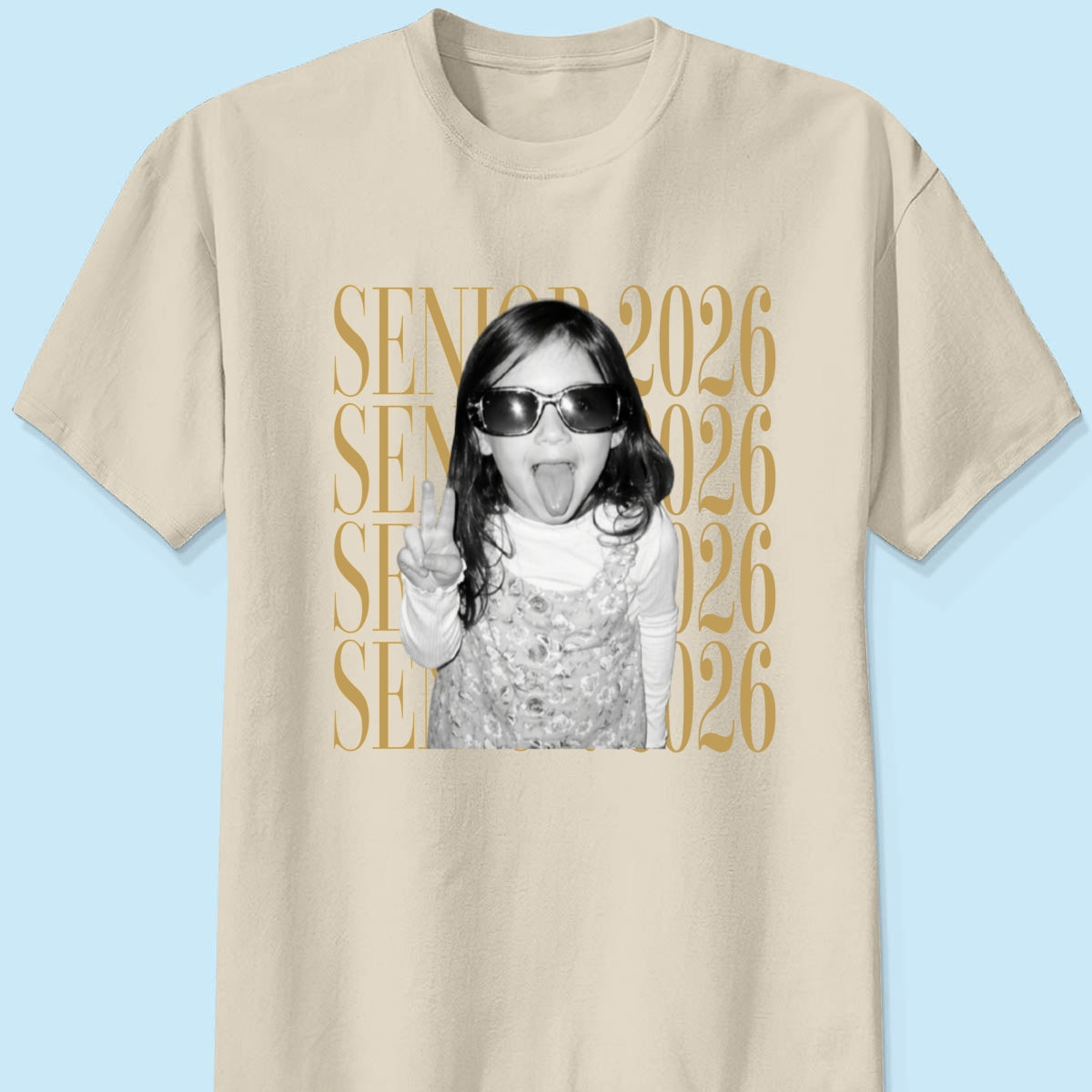 Retro Vintage Photo And Year Senior - Personalized Shirt - Custom Graduate Picture Shirt, Graduation Gift, Family Matching Shirt Graduation Party Celebration