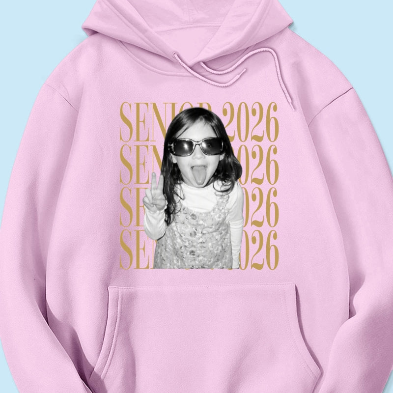 Retro Vintage Photo And Year Senior - Personalized Shirt - Custom Graduate Picture Shirt, Graduation Gift, Family Matching Shirt Graduation Party Celebration