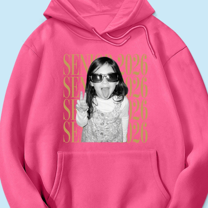Retro Vintage Photo And Year Senior - Personalized Shirt - Custom Graduate Picture Shirt, Graduation Gift, Family Matching Shirt Graduation Party Celebration