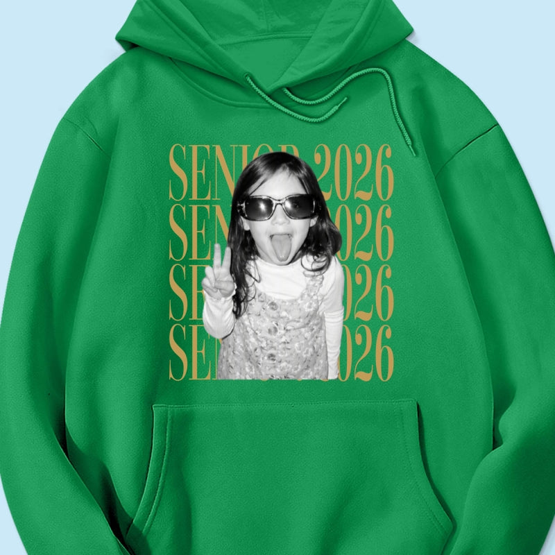 Retro Vintage Photo And Year Senior - Personalized Shirt - Custom Graduate Picture Shirt, Graduation Gift, Family Matching Shirt Graduation Party Celebration