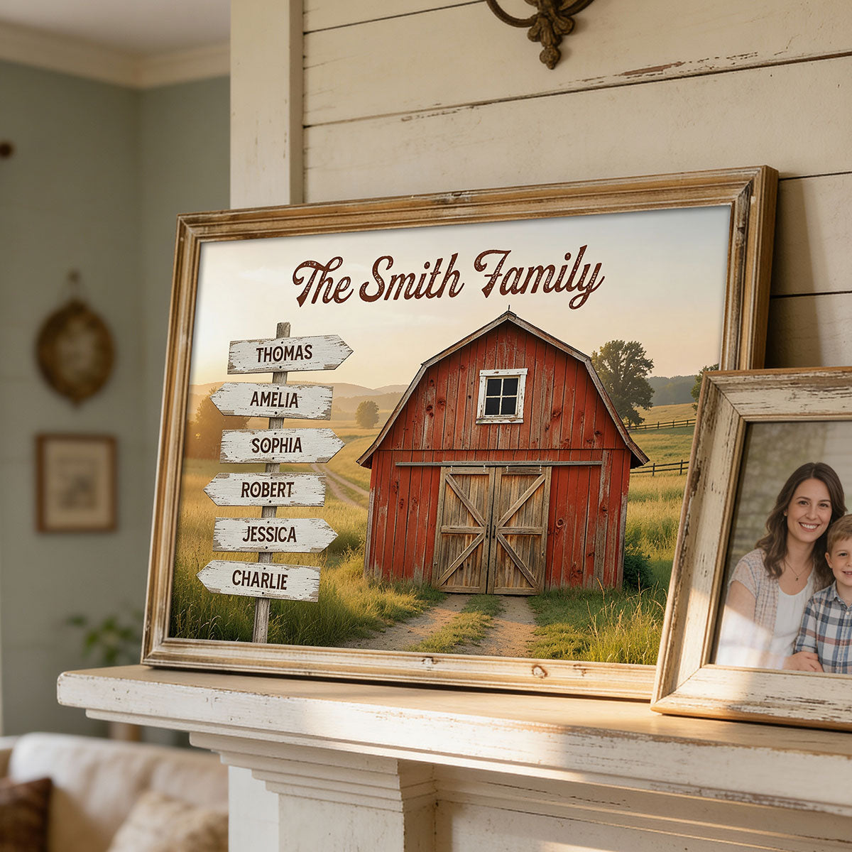 Nostalgia Barn House Family Sign Posts - Personalized Poster - Gift For Family, Farmhouse Decor