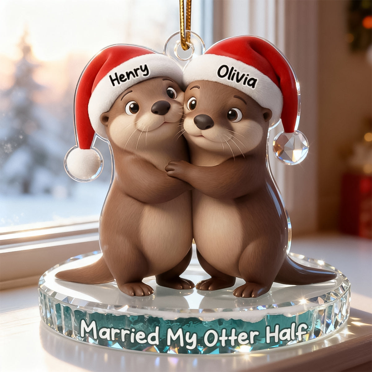 Married My Otter Half - Personalized Acrylic Ornament - Unique Christmas Gift For Him, For Her, For Couple