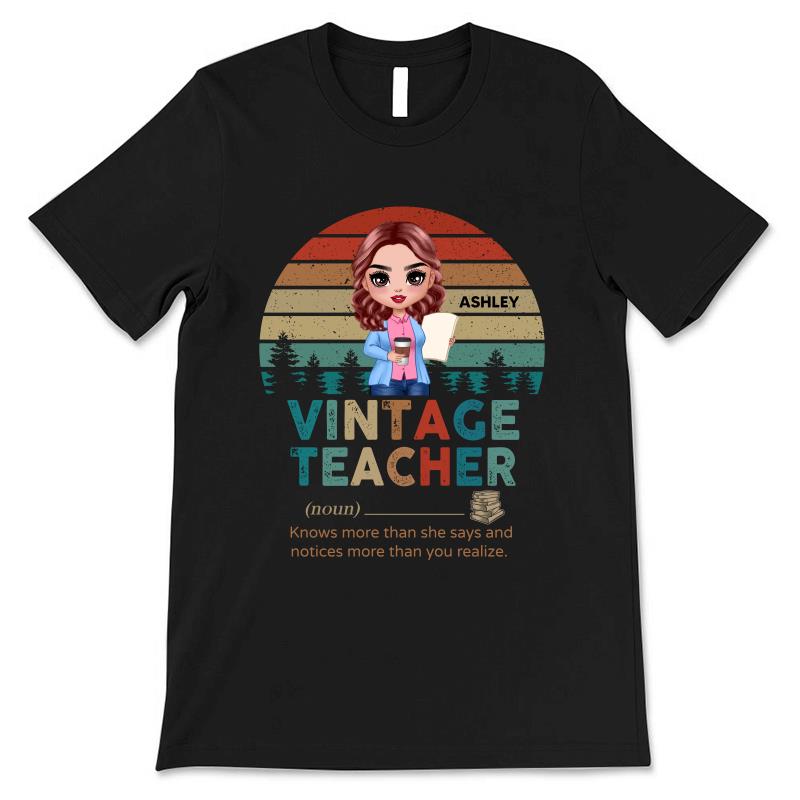 Vintage Doll Teacher Personalized Shirt