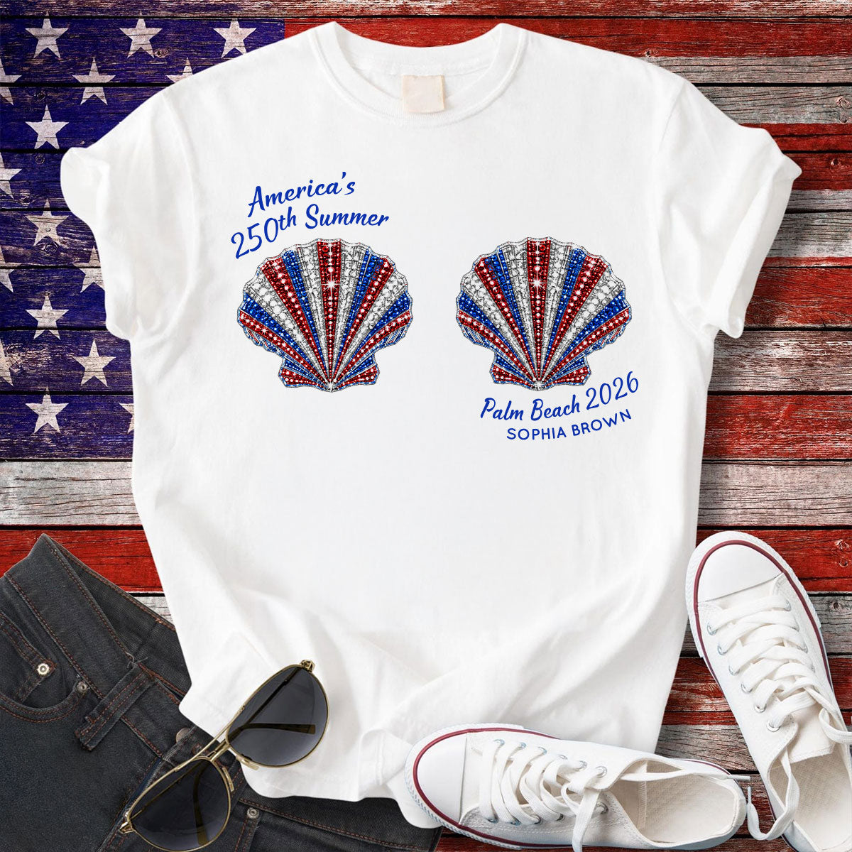 Mermaid America's 250th Summer - Personalized Shirt - Gift For Girl, Women, Besties