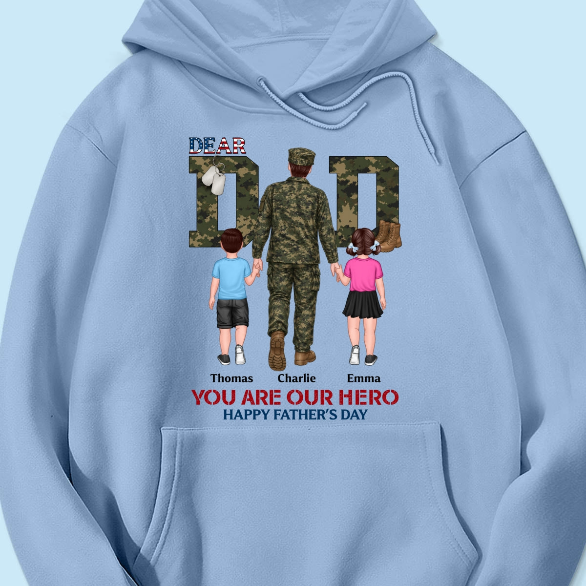 Nation Flag Army Dad You Are Our Hero - Personalized Shirt - Father's Day Gift For Dad, Husband