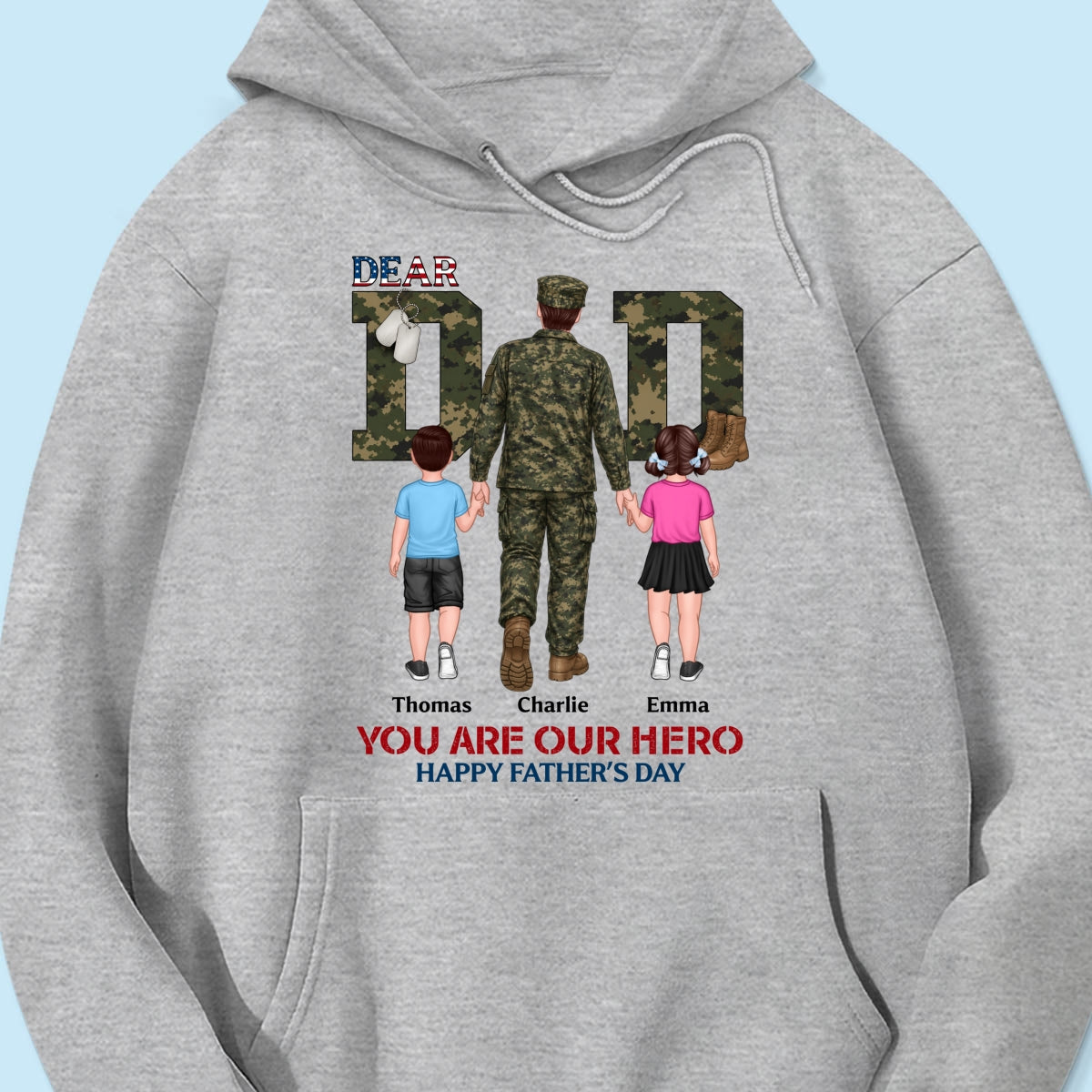 Nation Flag Army Dad You Are Our Hero - Personalized Shirt - Father's Day Gift For Dad, Husband
