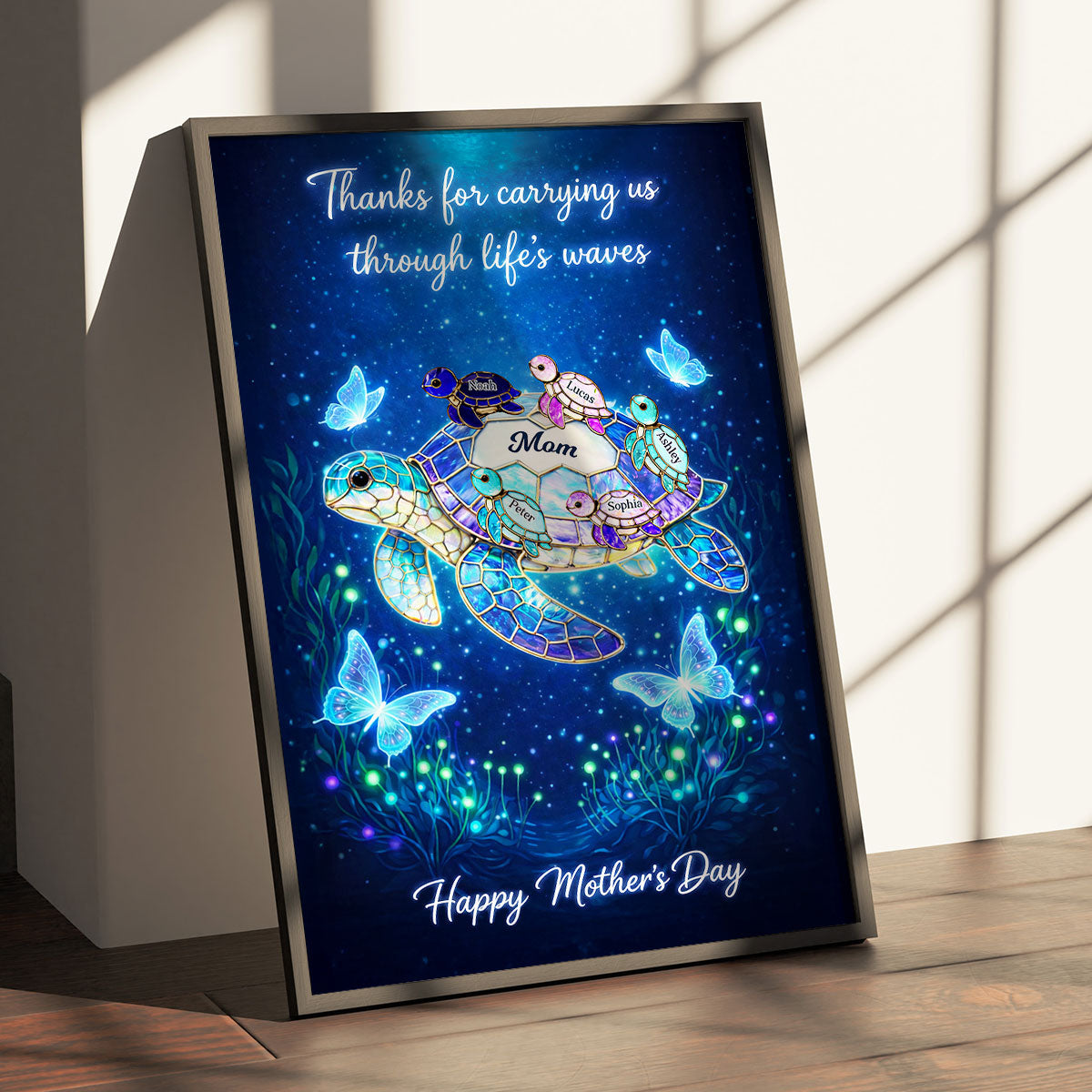 Thanks for Carrying Us Through Life's Waves - Personalized Poster - Mother's Day Gift for Mom, Wife
