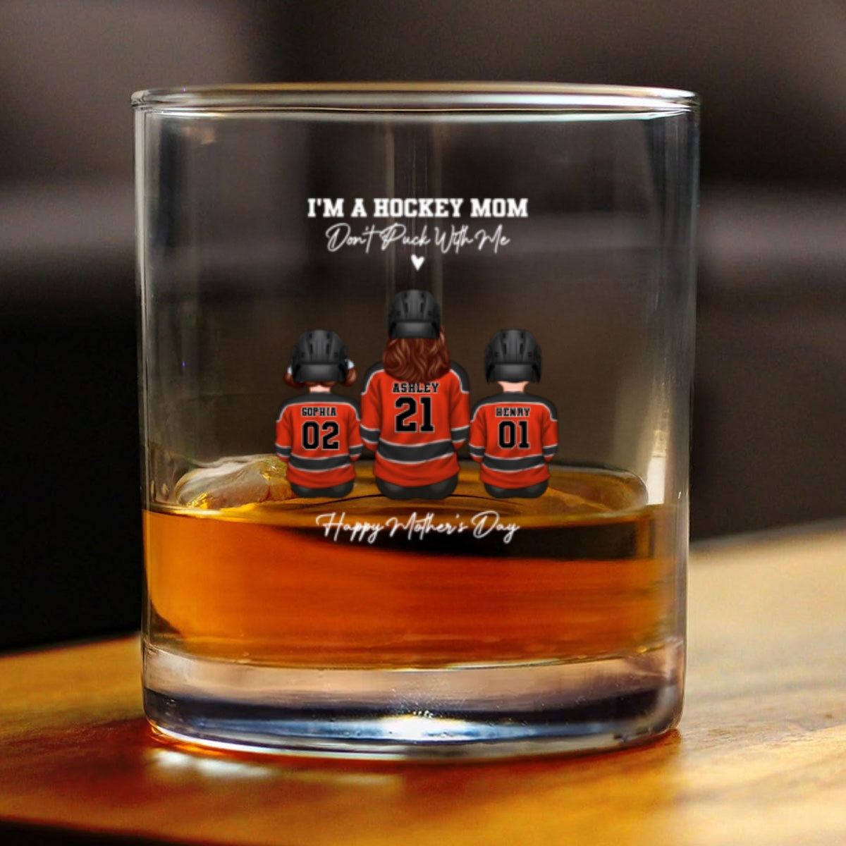 I'm A Hockey Mom Don't Puck With Me - Personalized Wine Glass - Gift For Hockey Mom, Gift For Wife