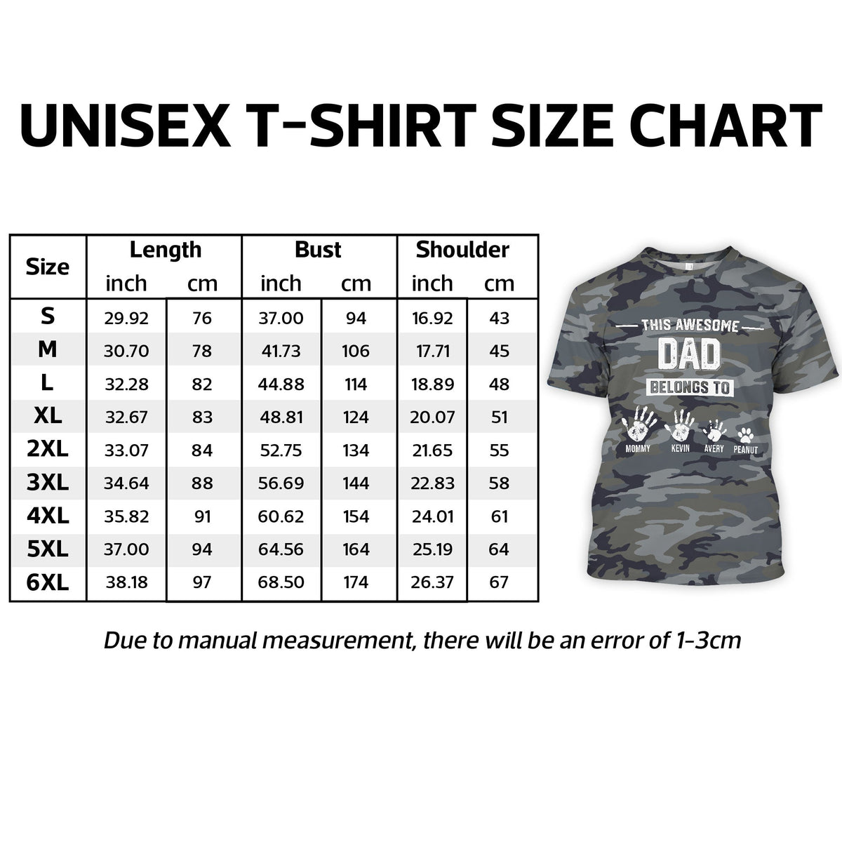 This Awesome Dad Grandpa Belongs To Hands Paws Camo Pattern - Personalized Shirt - Father's Day Gift For Husband, Dad, Grandpa