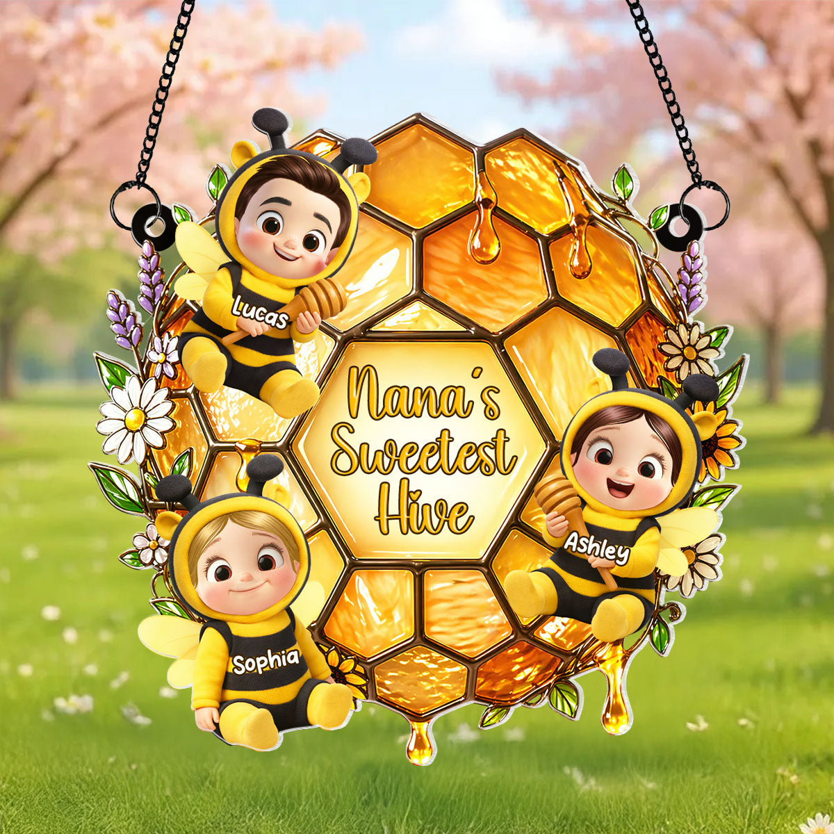 Grandma's Sweetest Hive - Personalized Suncatcher - Mother's Day Gift for Grandma, Mom, Wife