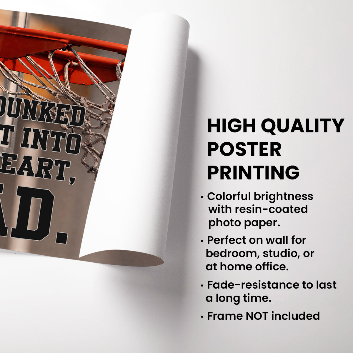 You Dunked Right into Our Hearts Basketball Dad - Personalized Poster - Father's Day Gift for Dad, Husband