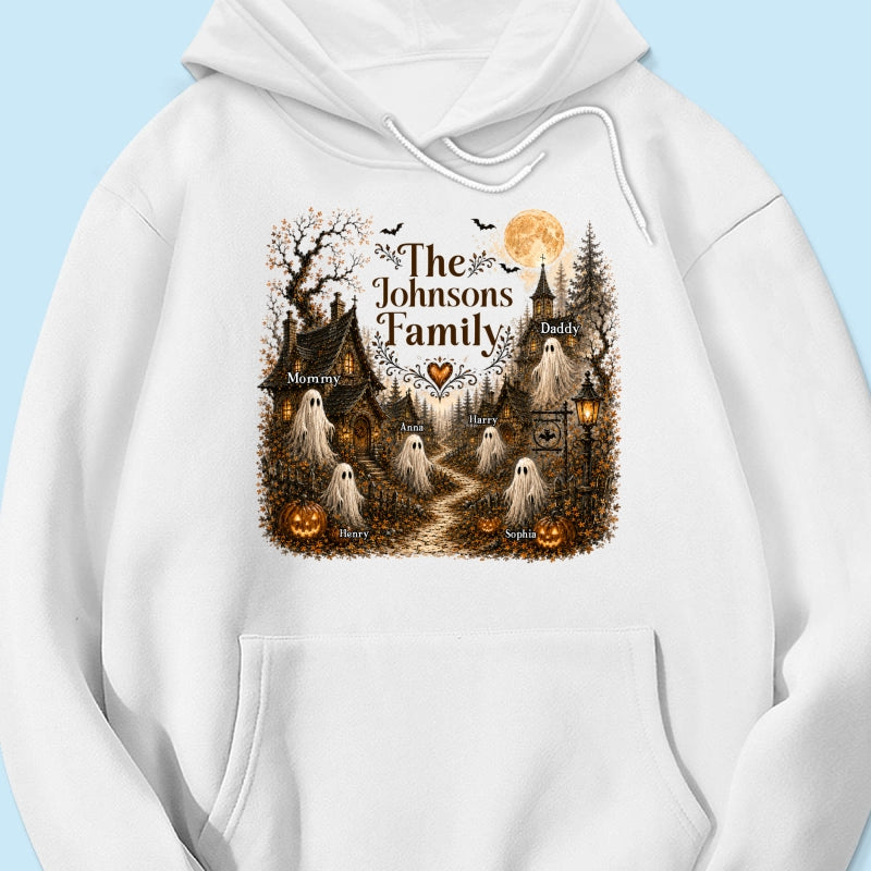 Cozy Haunted Village Halloween Family - Personalized Shirt - Halloween Gift For Family