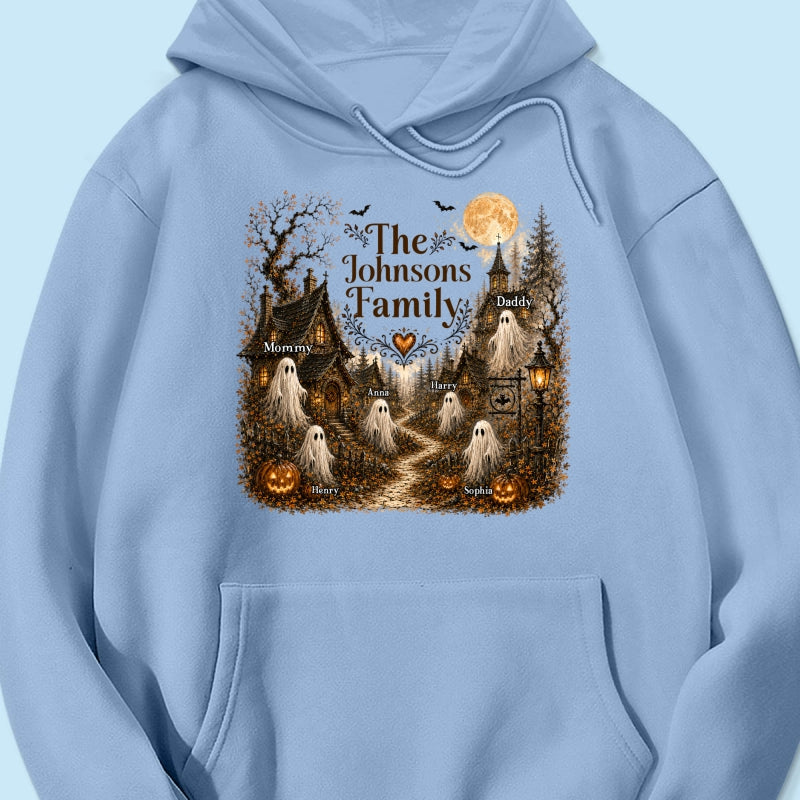 Cozy Haunted Village Halloween Family - Personalized Shirt - Halloween Gift For Family