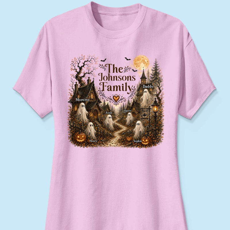 Cozy Haunted Village Halloween Family - Personalized Shirt - Halloween Gift For Family