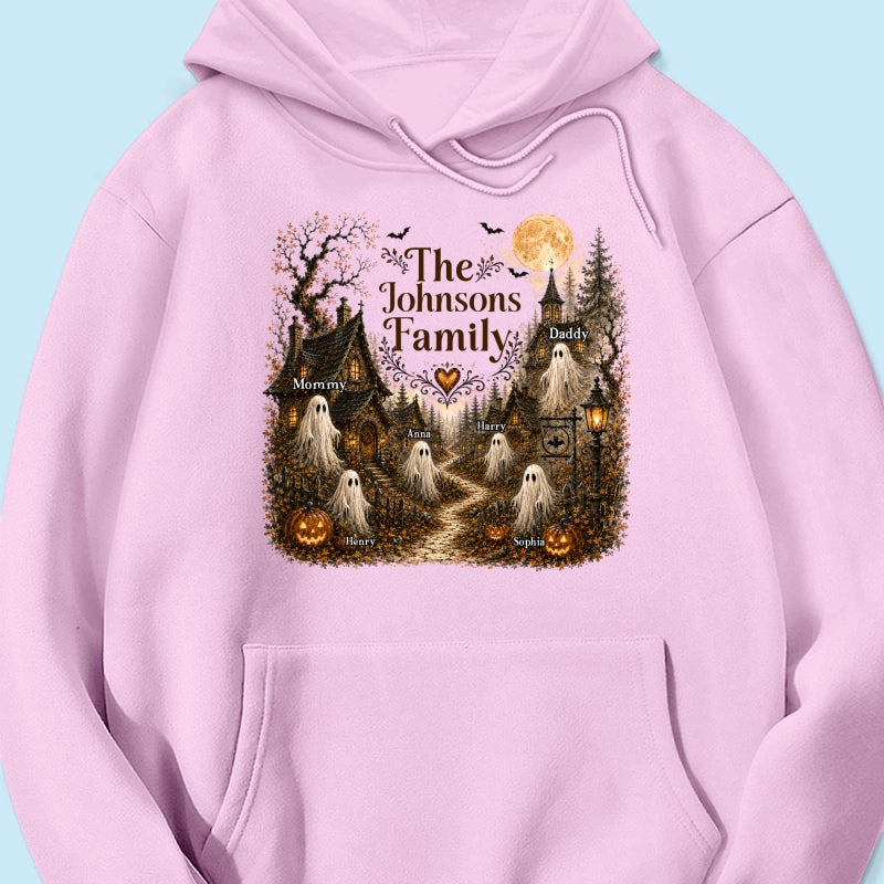 Cozy Haunted Village Halloween Family - Personalized Shirt - Halloween Gift For Family