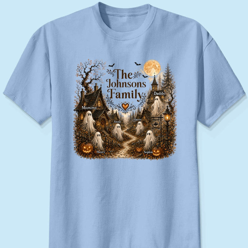 Cozy Haunted Village Halloween Family - Personalized Shirt - Halloween Gift For Family