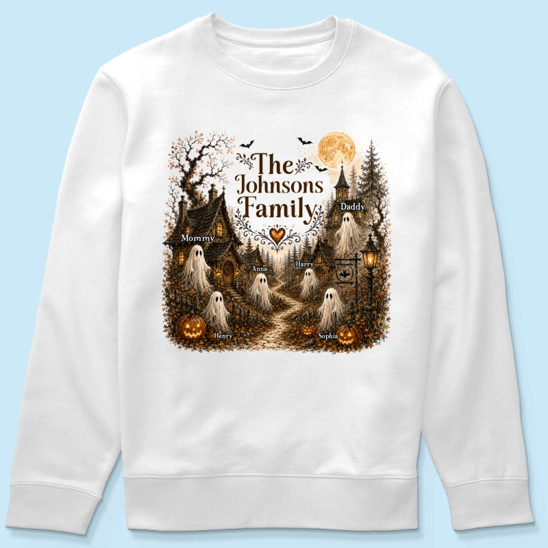Cozy Haunted Village Halloween Family - Personalized Shirt - Halloween Gift For Family