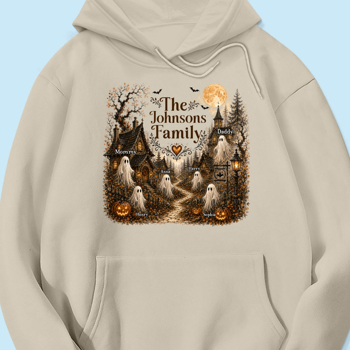 Cozy Haunted Village Halloween Family - Personalized Shirt - Halloween Gift For Family