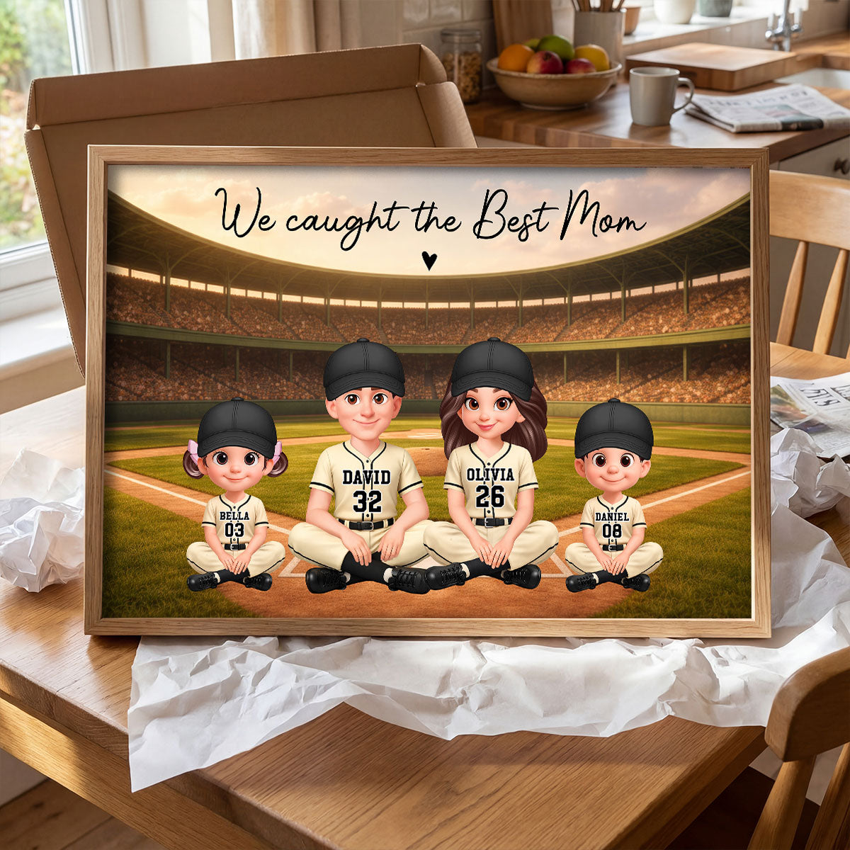 Baseball We Caught The Best Mom - Personalized Poster - Mother's Day Gift For Baseball Mom, Wife