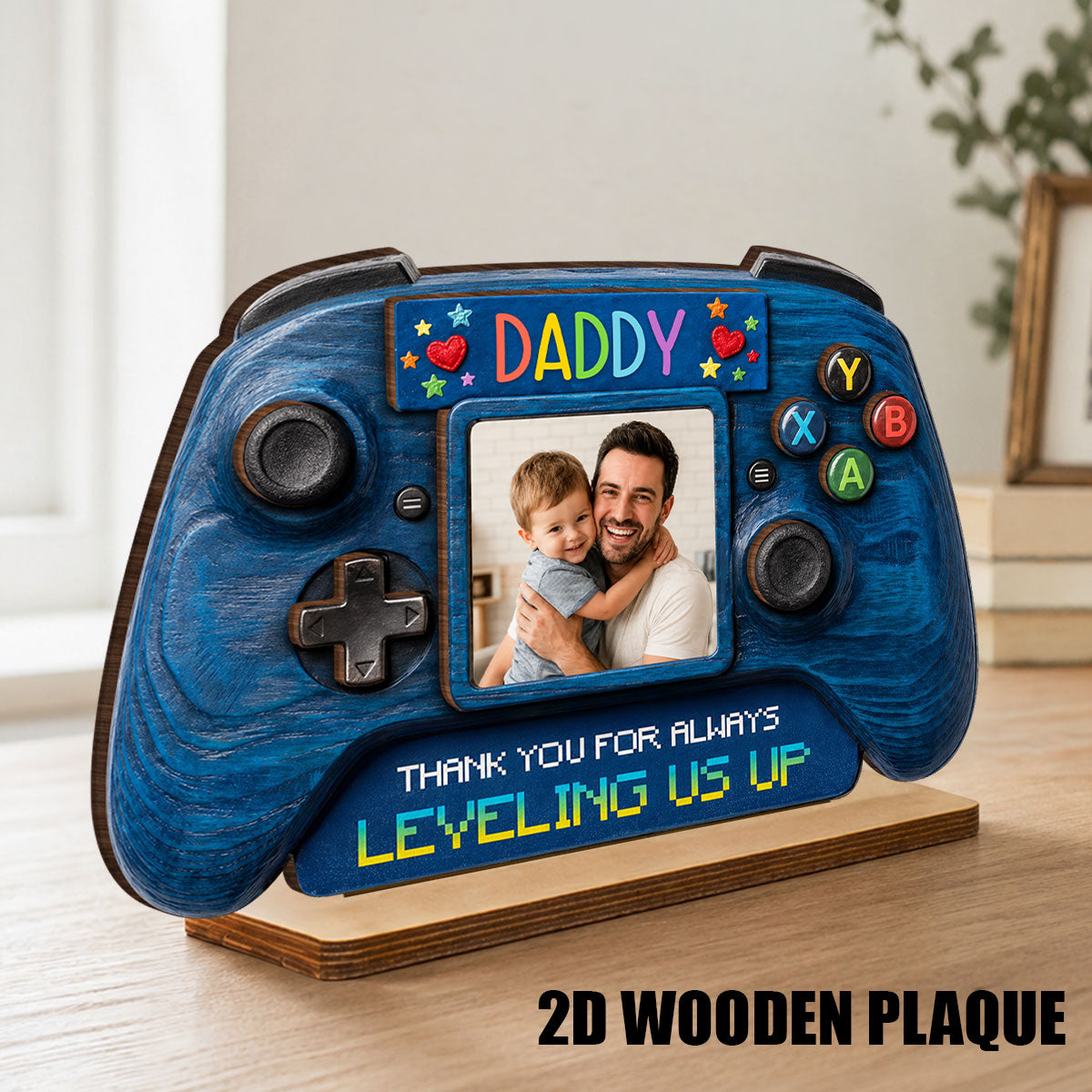 Retro Game Console Dad - Personalized 2-Layered Wooden Plaque - Heartfelt Gift For Dad, Husband