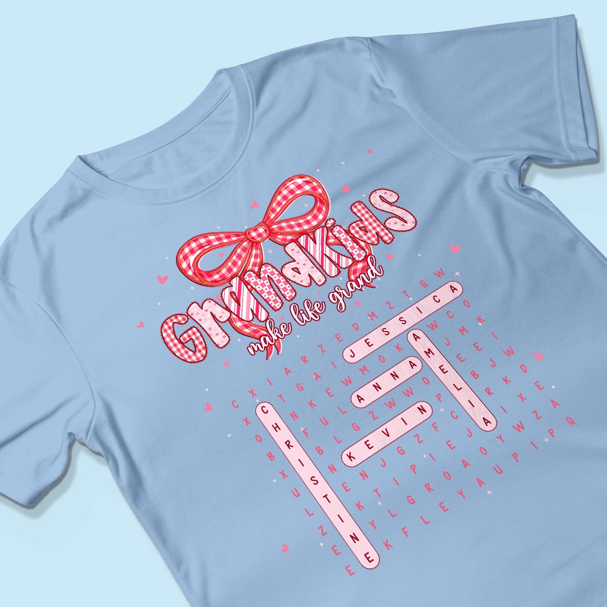 Grandkids Make Life Grand Preppy Word Search Puzzle - Personalized Shirt - Mother's Day Gift For Grandma Mom