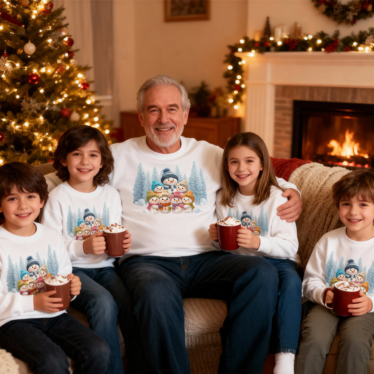 Christmas Blue Vibe Snowman Grandma - Personalized Sweatshirt - Christmas Gift for Grandma