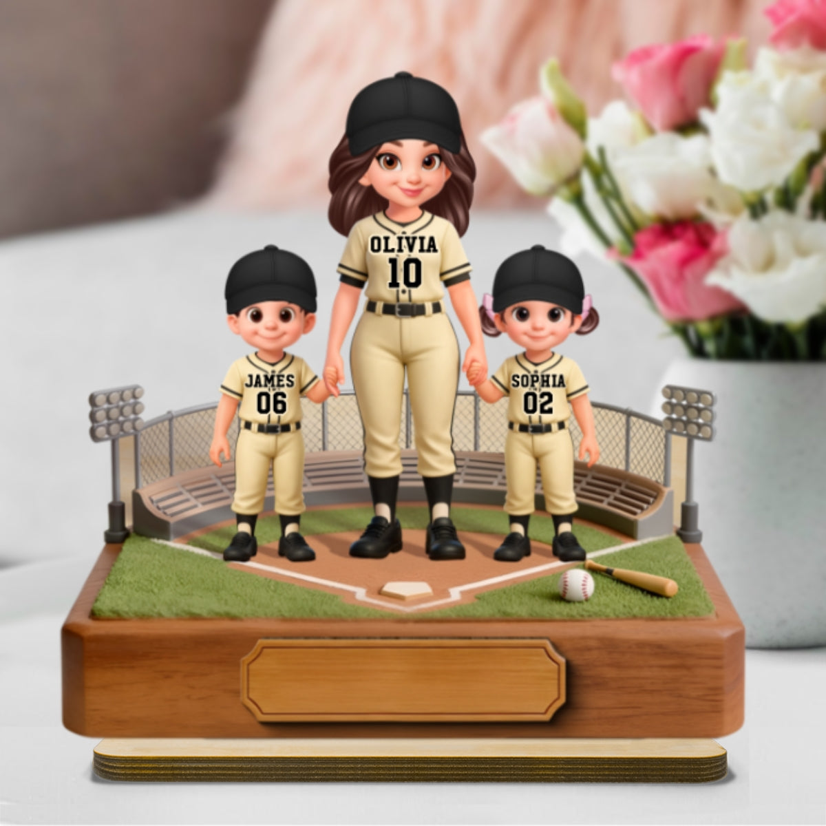 Baseball We Caught The Best Mom - Personalized 2-Layered Wooden Plaque - Mother's Day Gift For Baseball Mom