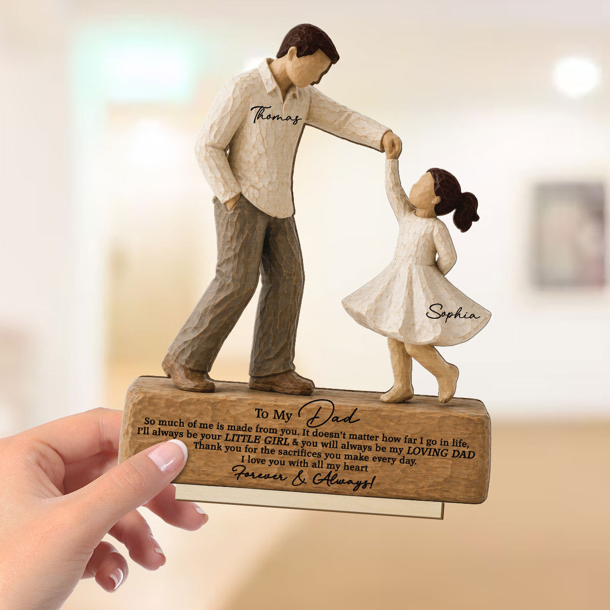 I Will Always Be Your Little Girl Father & Daughter Dancing 2D Flat Printed - Personalized 2-Layered Wooden Plaque - Sentimental  Gift For Dad From Daughter