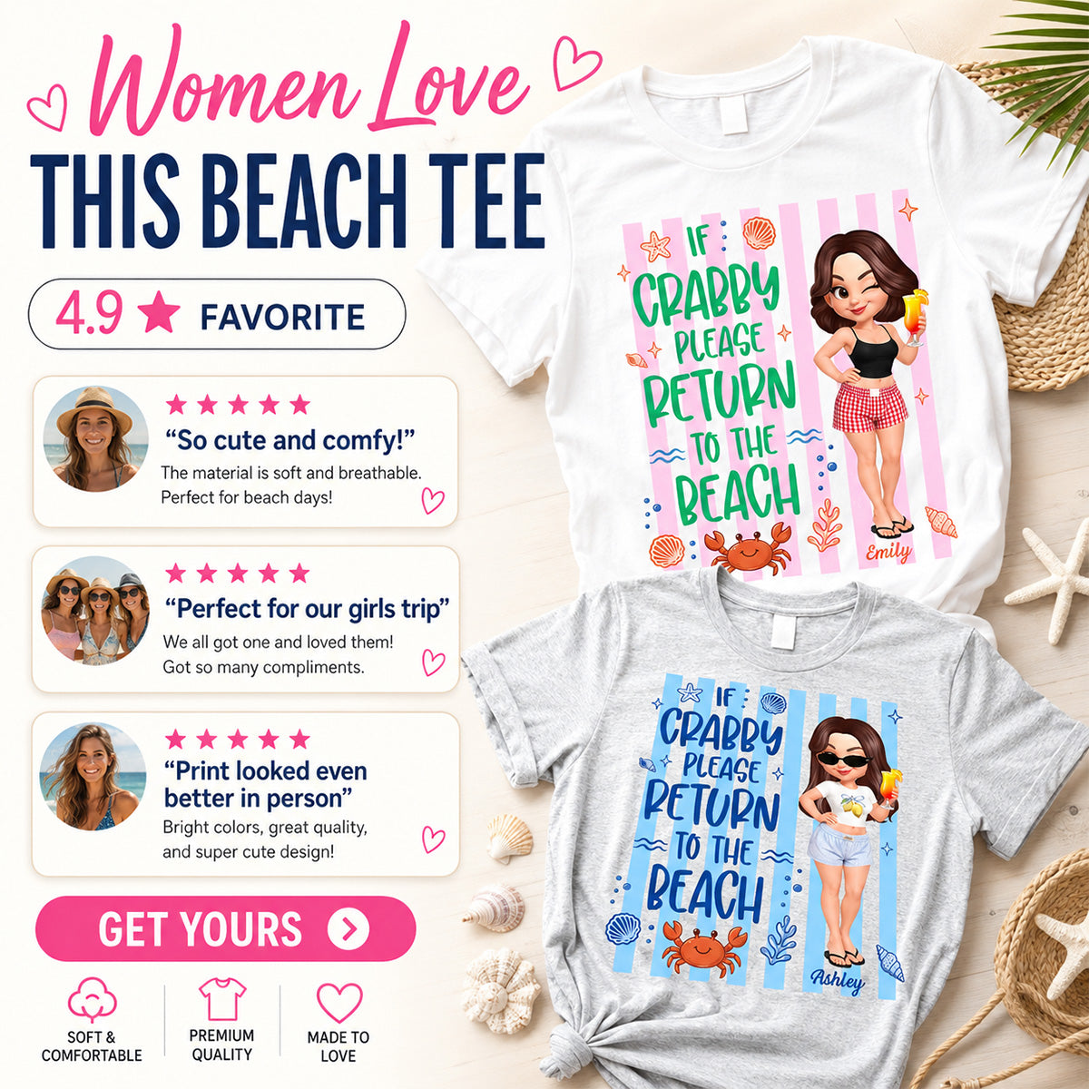 If Crabby Return To The Beach - Personalized Shirt - Summer Funny Shirt