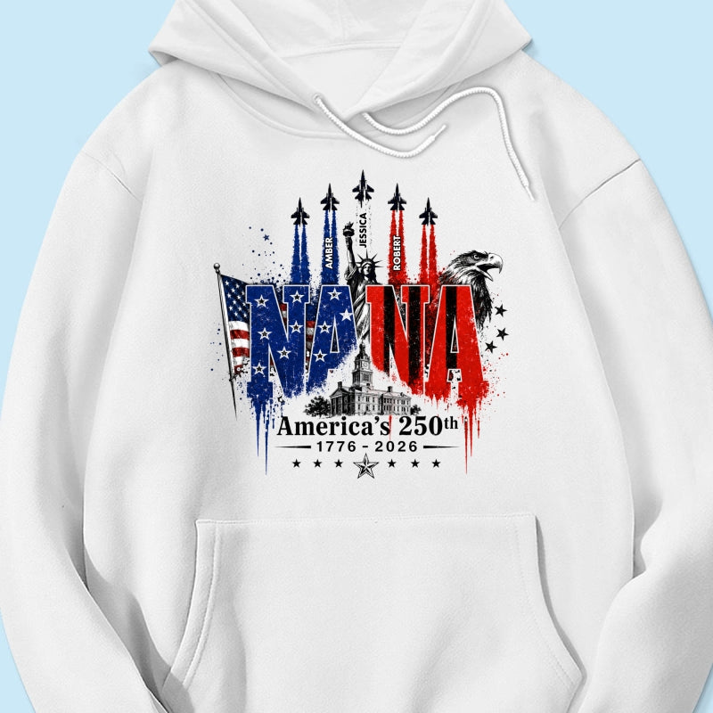 Patriotic Grandma USA 250th Anniversary - Personalized Shirt - Gift For Mom, Grandma, Wife