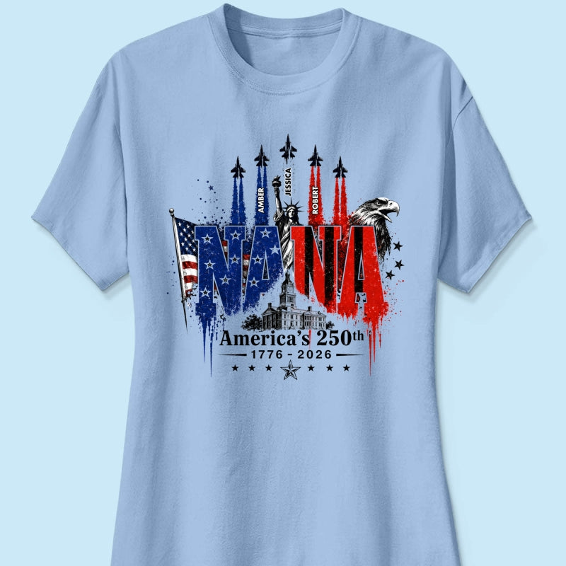 Patriotic Grandma USA 250th Anniversary - Personalized Shirt - Gift For Mom, Grandma, Wife