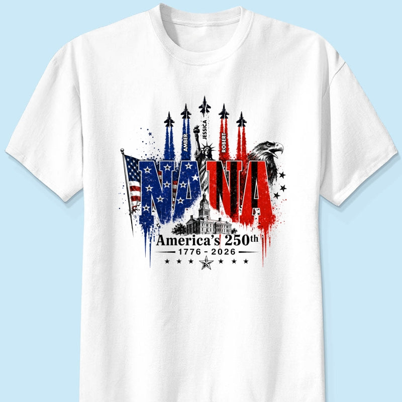 Patriotic Grandma USA 250th Anniversary - Personalized Shirt - Gift For Mom, Grandma, Wife