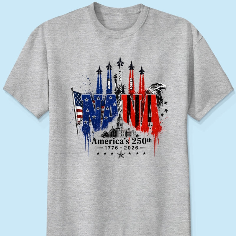 Patriotic Grandma USA 250th Anniversary - Personalized Shirt - Gift For Mom, Grandma, Wife