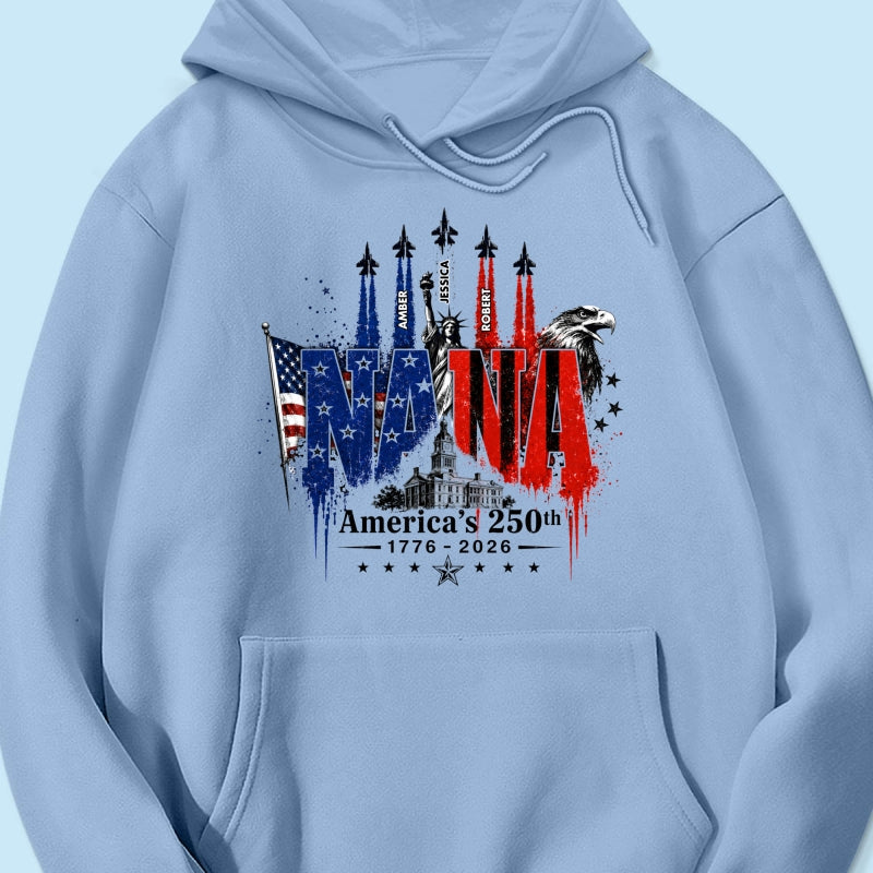 Patriotic Grandma USA 250th Anniversary - Personalized Shirt - Gift For Mom, Grandma, Wife