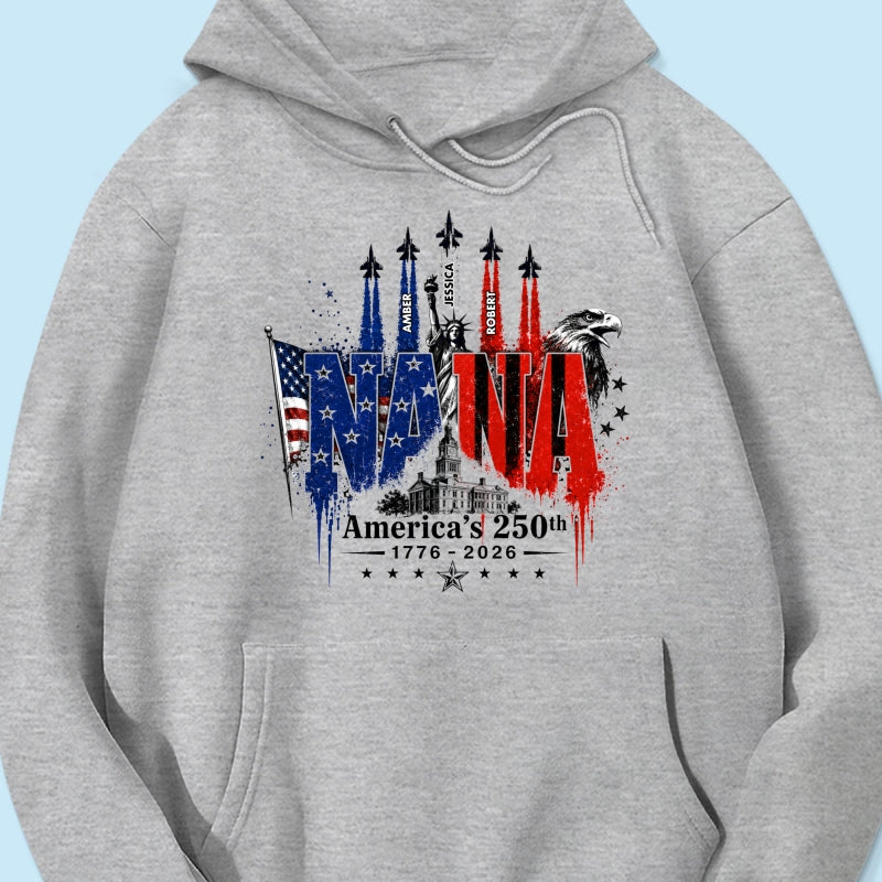 Patriotic Grandma USA 250th Anniversary - Personalized Shirt - Gift For Mom, Grandma, Wife