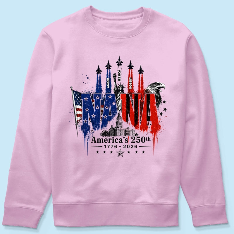 Patriotic Grandma USA 250th Anniversary - Personalized Shirt - Gift For Mom, Grandma, Wife