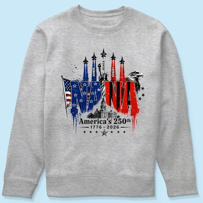 Patriotic Grandma USA 250th Anniversary - Personalized Shirt - Gift For Mom, Grandma, Wife