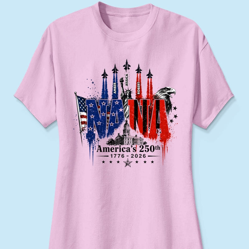 Patriotic Grandma USA 250th Anniversary - Personalized Shirt - Gift For Mom, Grandma, Wife